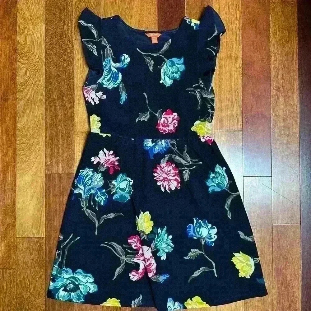 Joe Fresh | Dark blue floral  dress size S - M